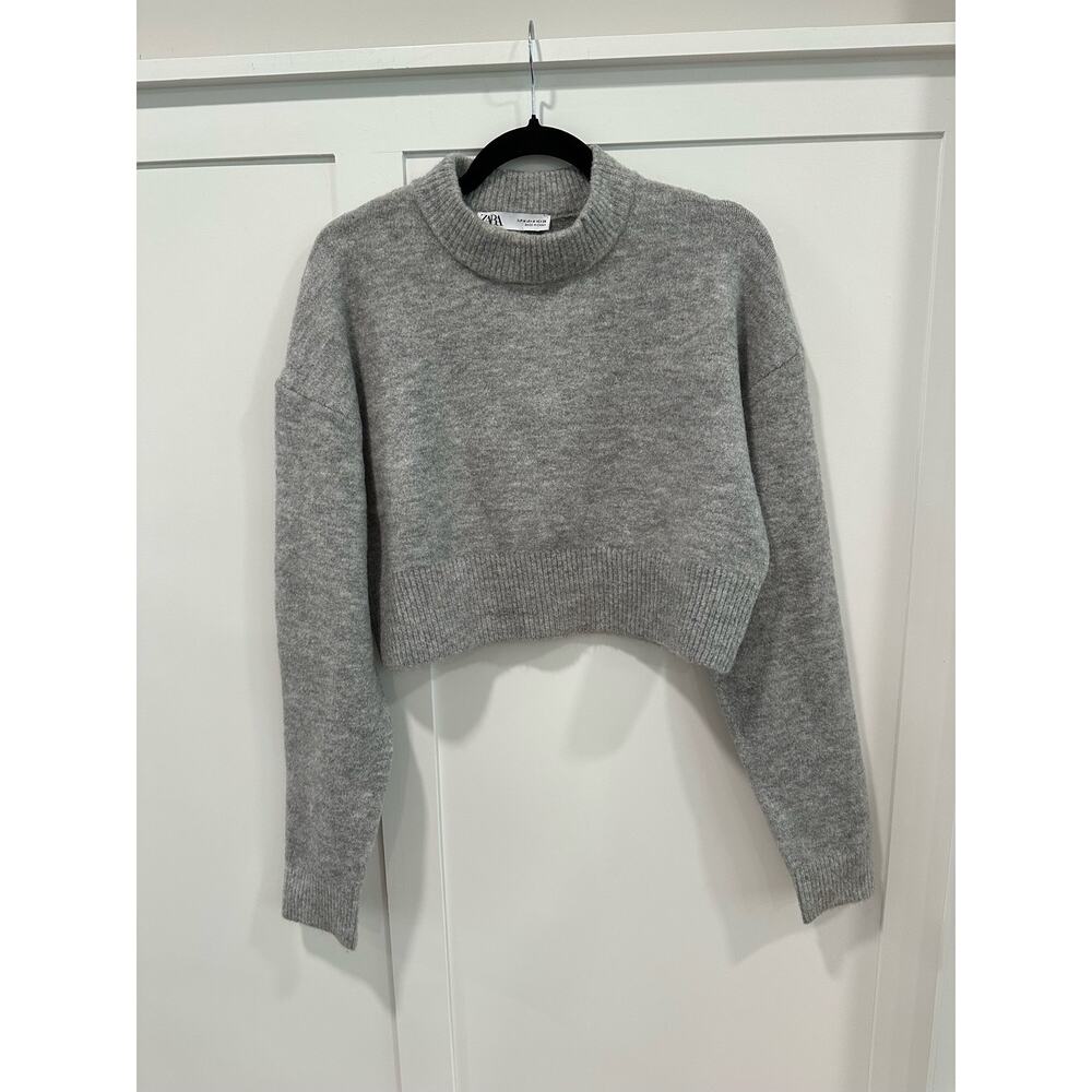 Zara Cropped Sweater - Heather Gray  - MED